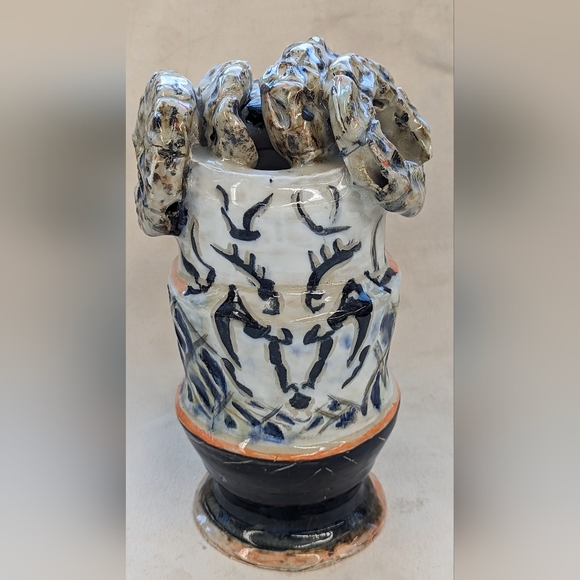 Ceramic Ram Vase - Picture 3 of 3